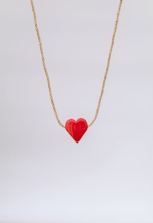 Red Heart On Gold Cord
