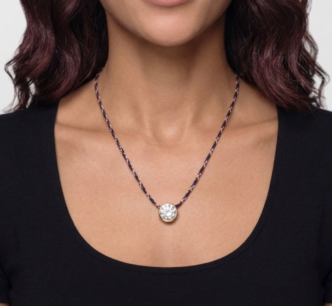 Crystal on Cord Necklace