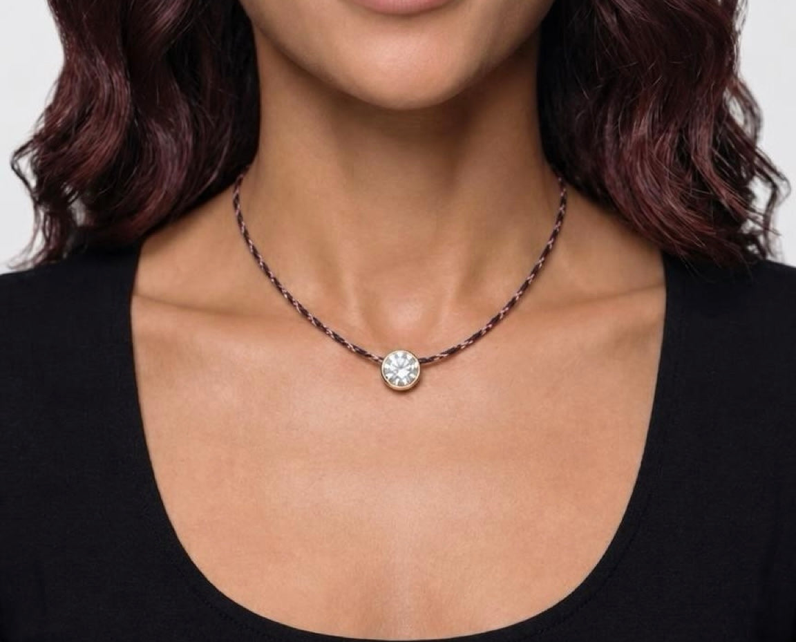 Crystal on Cord Necklace