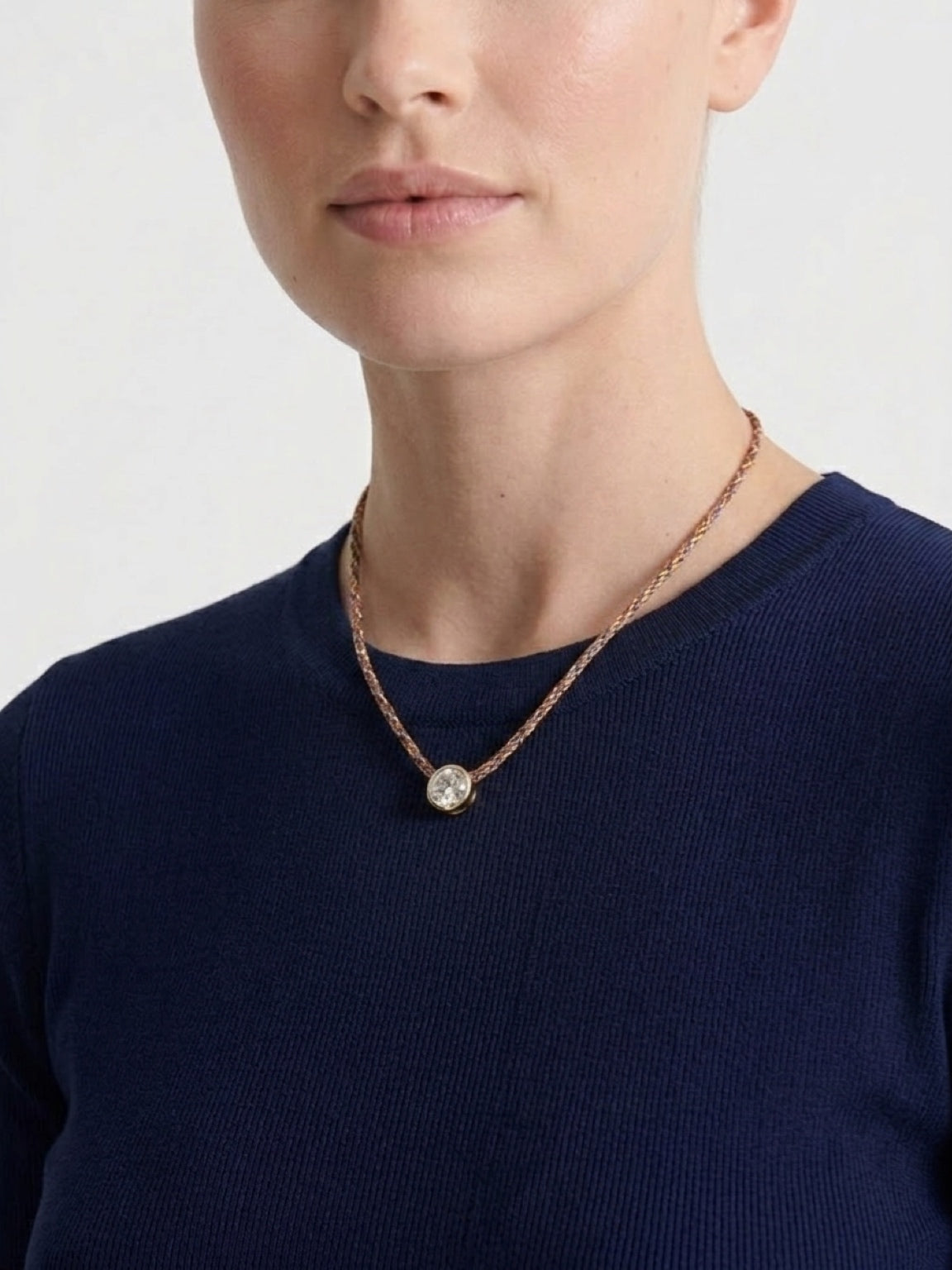 Crystal on Cord Necklace