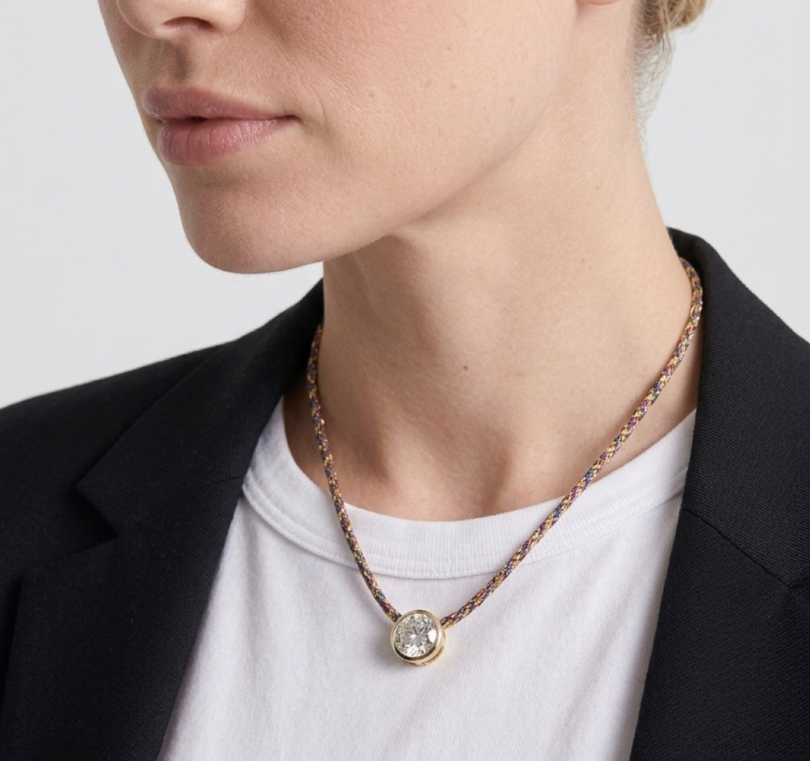 Crystal on Cord Necklace
