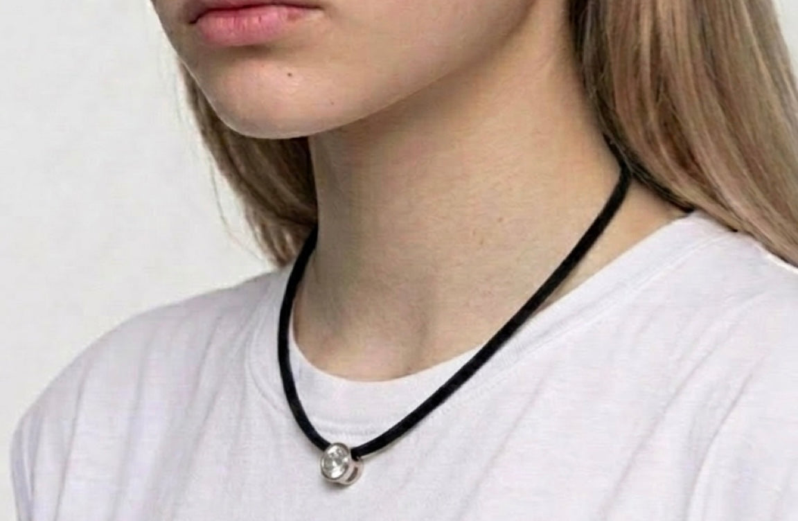 Crystal on Cord Necklace