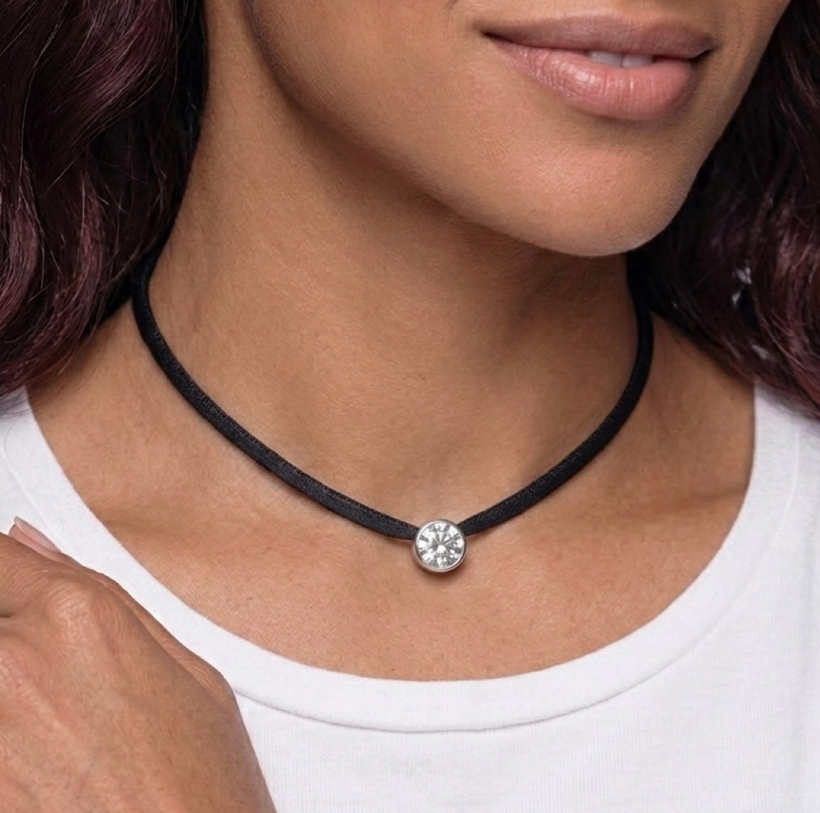 Crystal on Cord Necklace