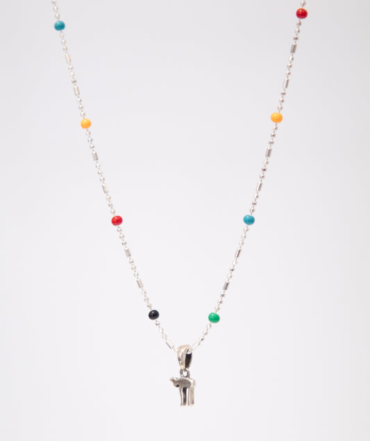 Sterling Silver Chai on Coloured Beaded Chain