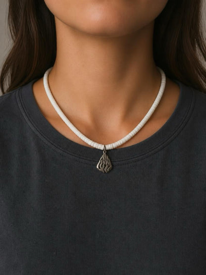 Heishi Beaded Necklace with Ha'aish Sheli Pendant