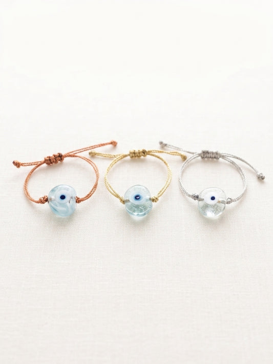 Ceramic Evil Eye on Cord Bracelet