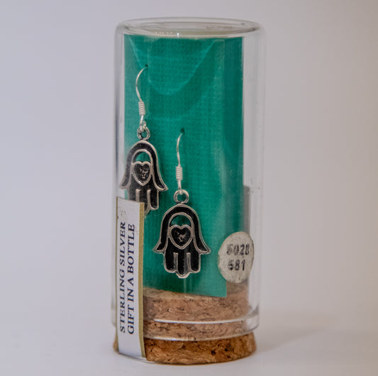 Hamsa Heart Hook Earrings