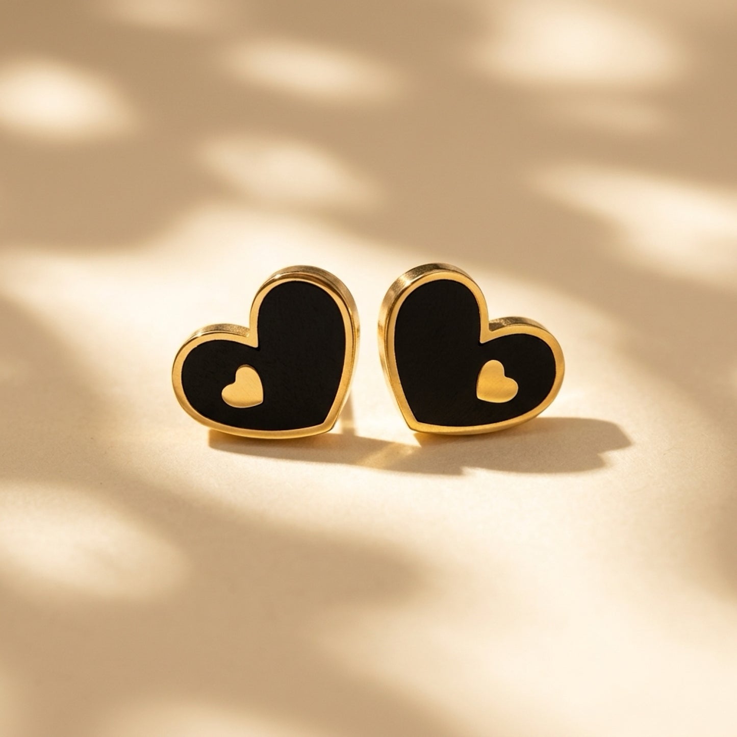 Gold Heart Studs