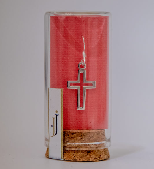 Cross Outline Hook Earrings