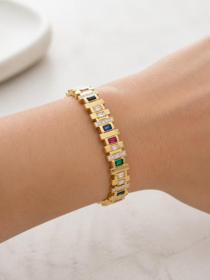 Gold and Coloured Stone Bangle