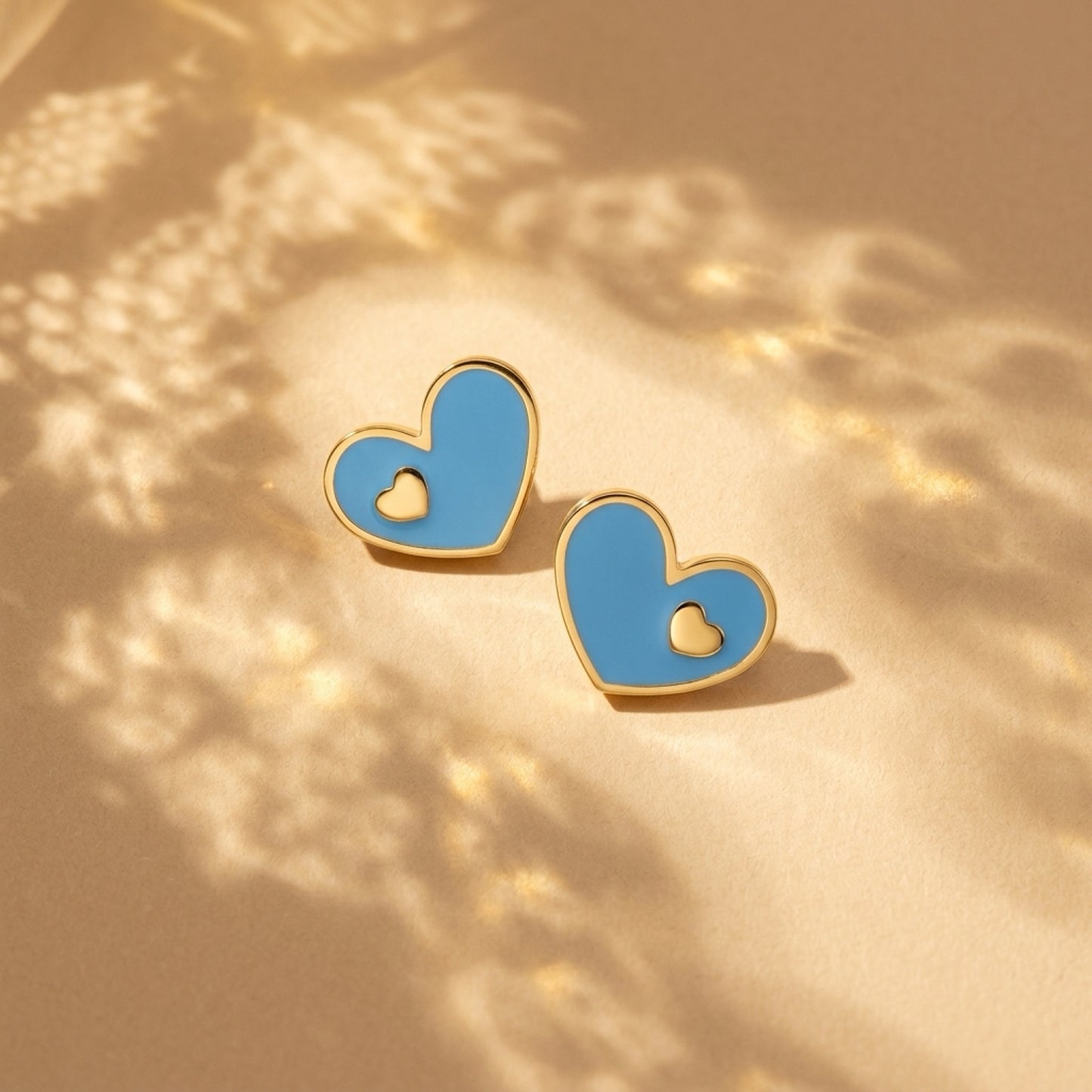 Gold Heart Studs