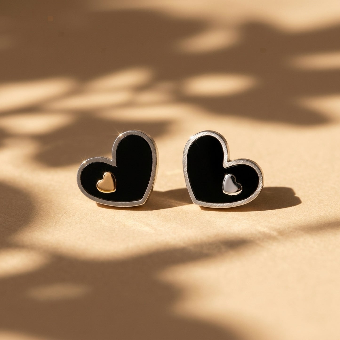 Silver Heart Studs