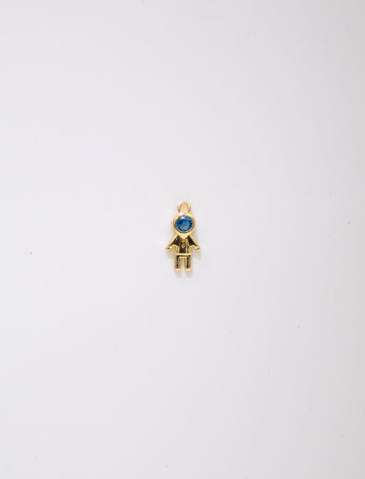 Blue Gem Boy Charm
