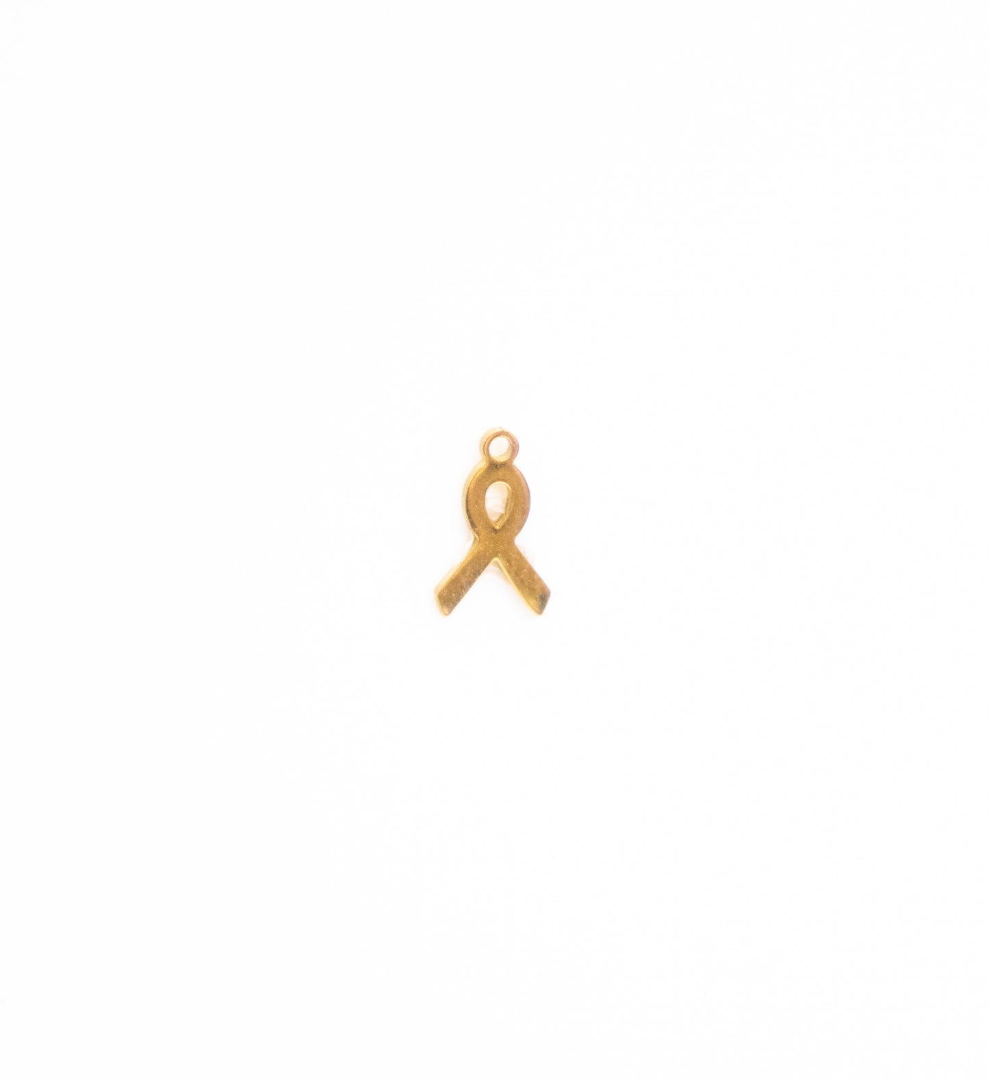 Gold Ribbon Charm