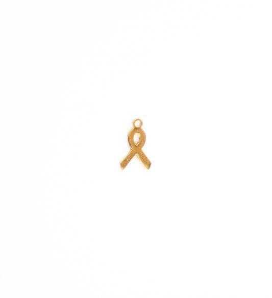 Gold Ribbon Charm