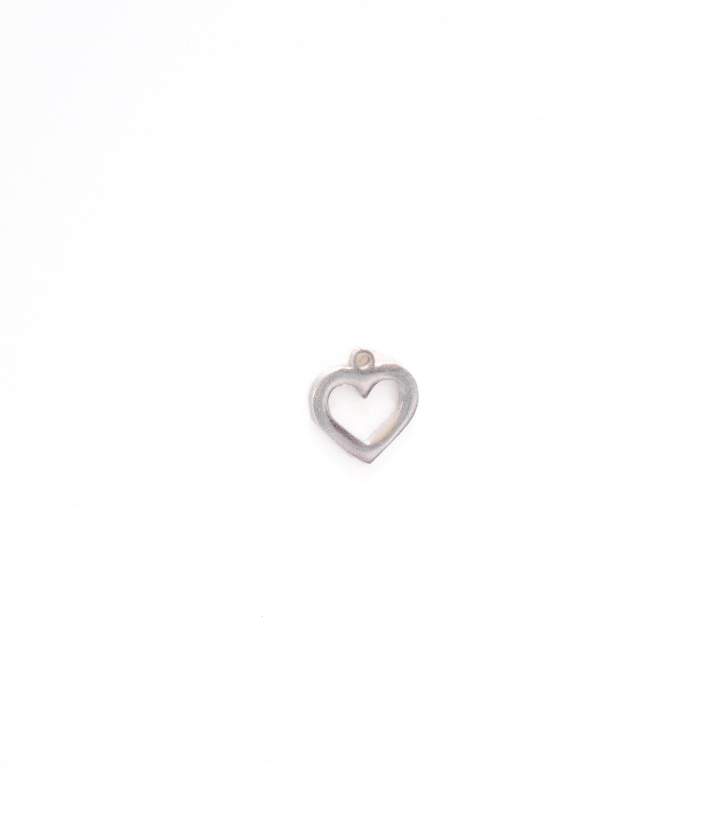 Silver Open Heart Charm