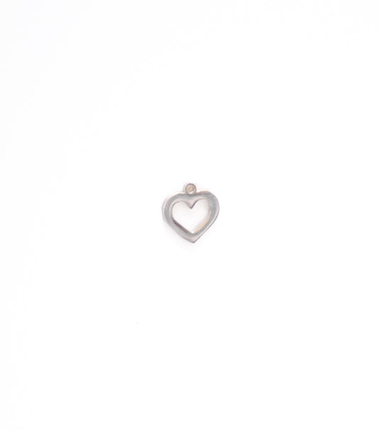Silver Open Heart Charm