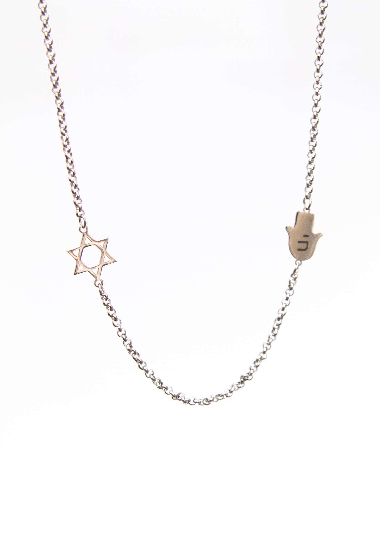 Chamsa with Chai and Magan David Necklace