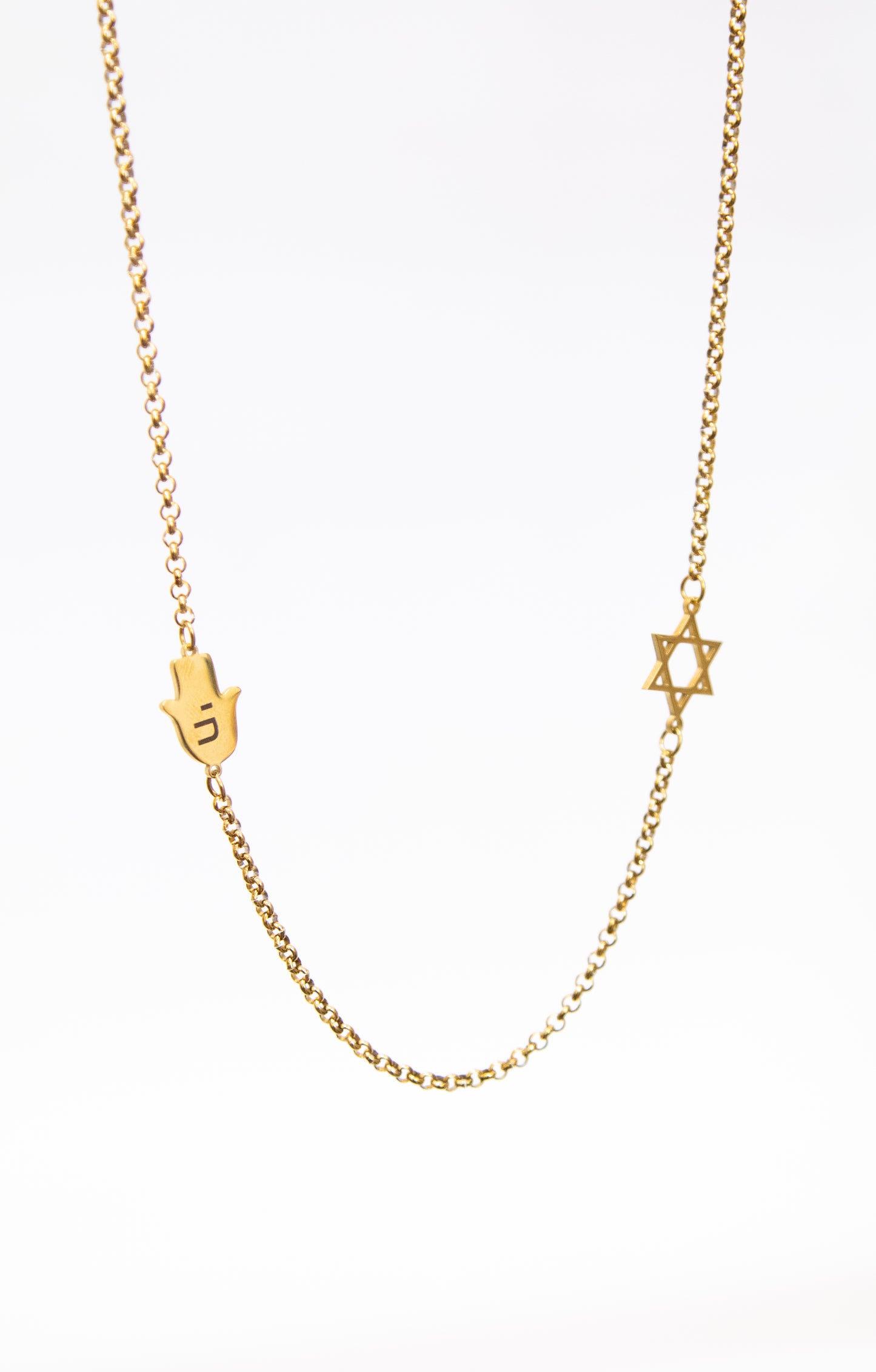 Chamsa with Chai and Magan David Necklace