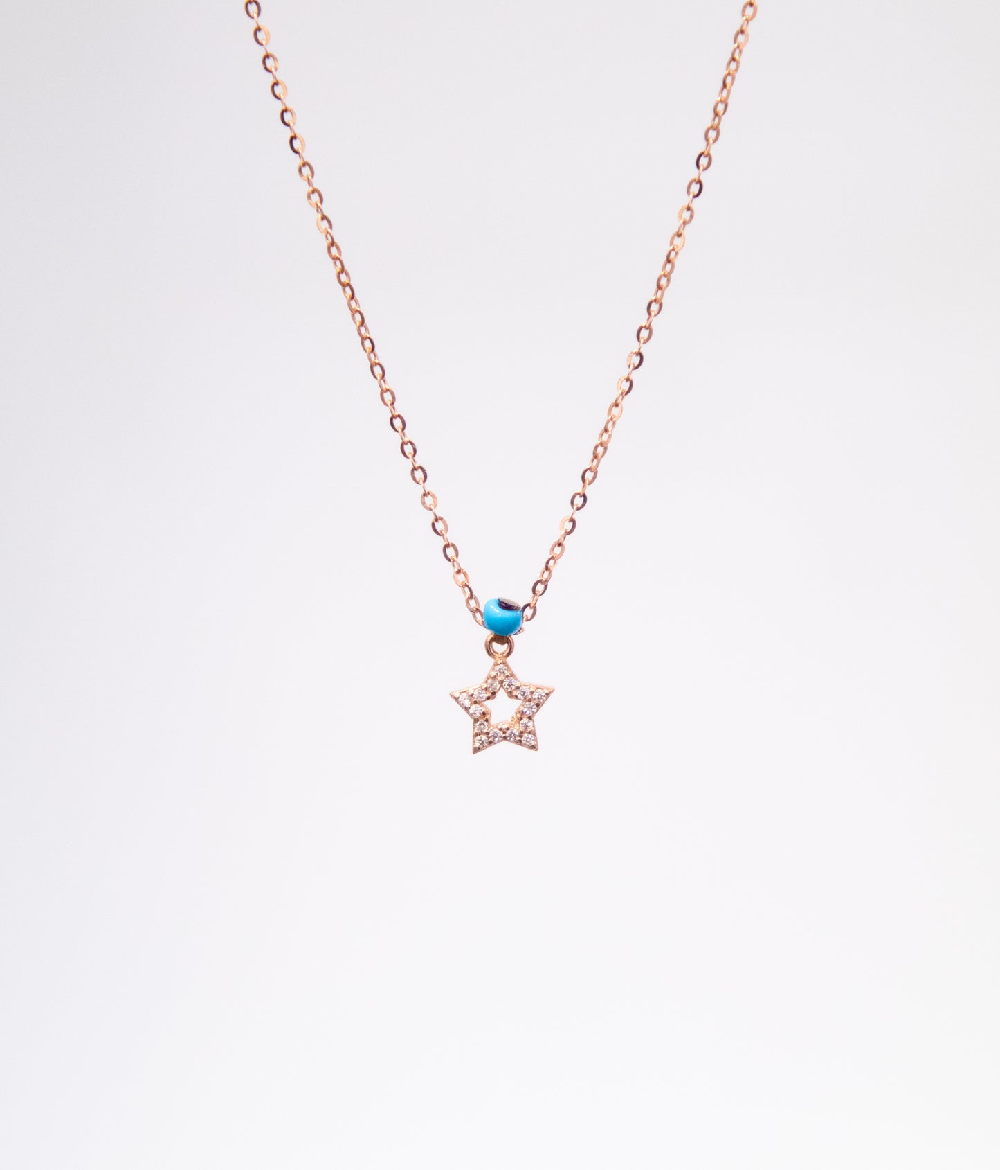 Sterling Silver Rose Gold Star Necklace