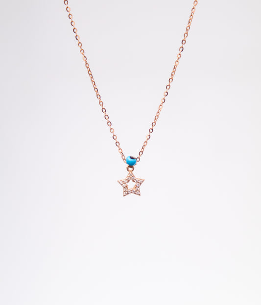 Sterling Silver Rose Gold Star Necklace