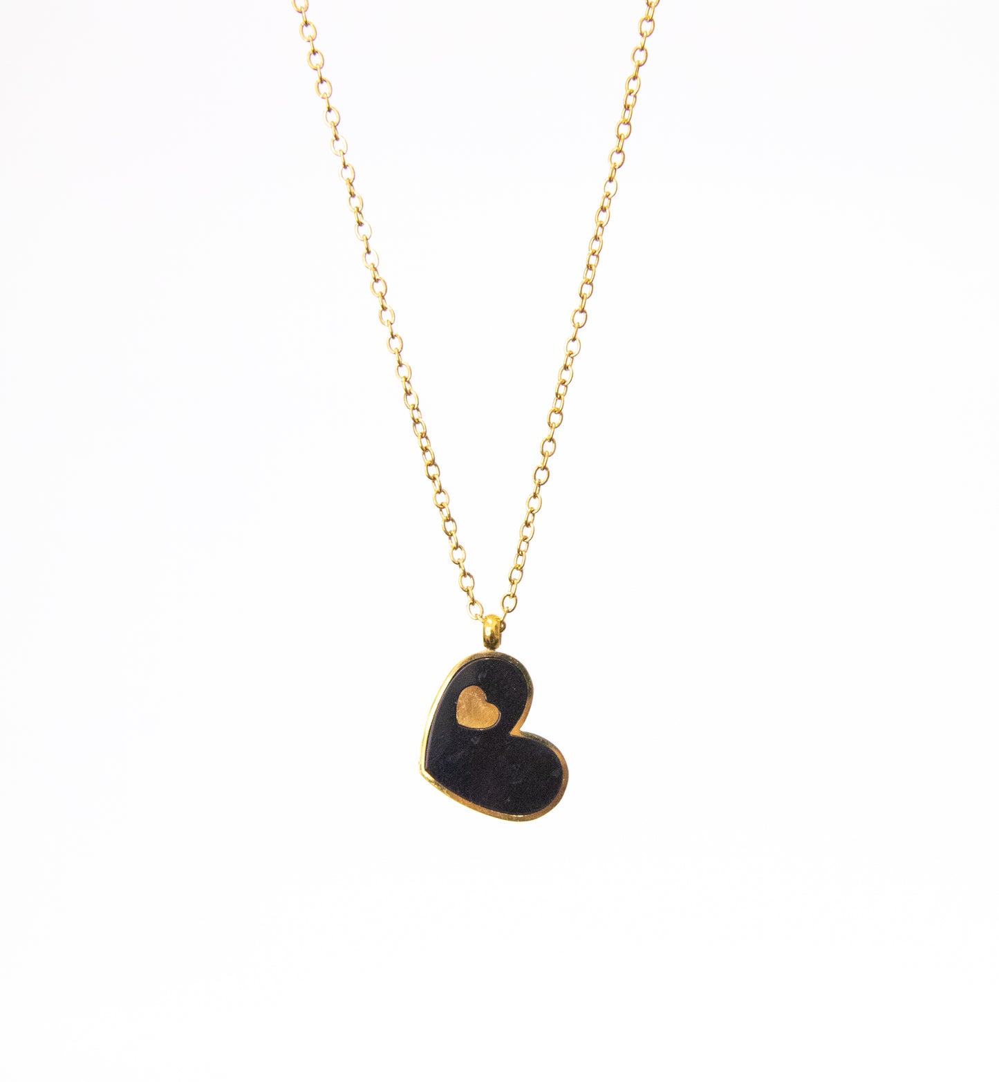 Sideways Heart with Baby Gold Heart Necklace