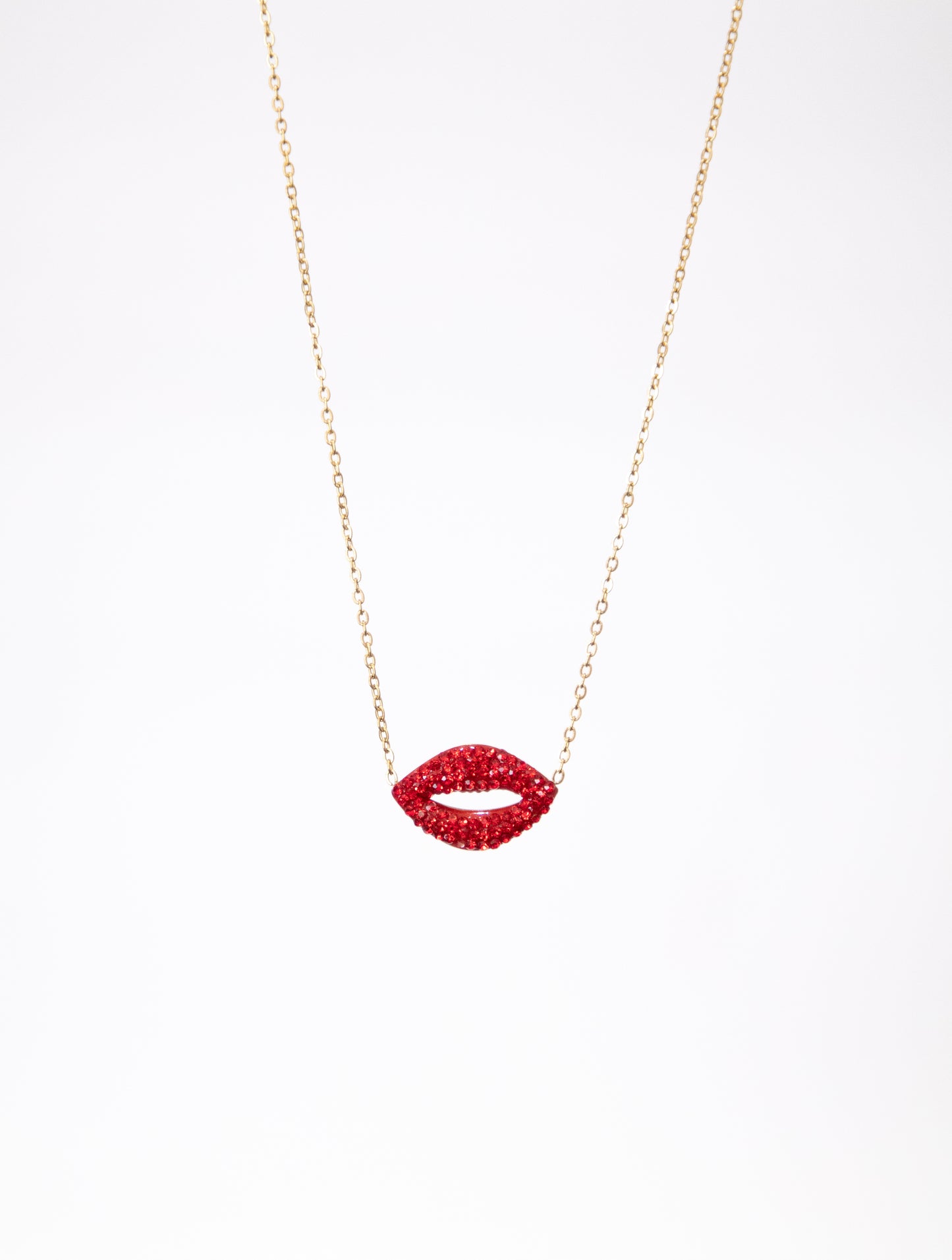 Diamanté Lips Necklace