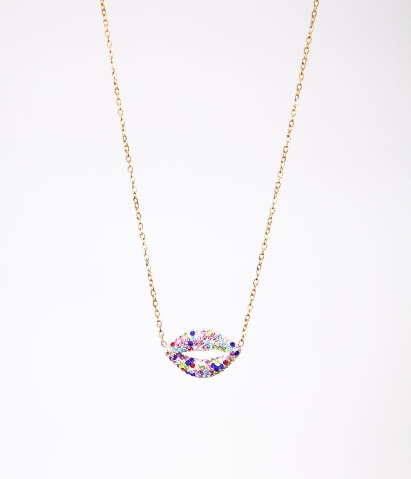 Diamanté Lips Necklace