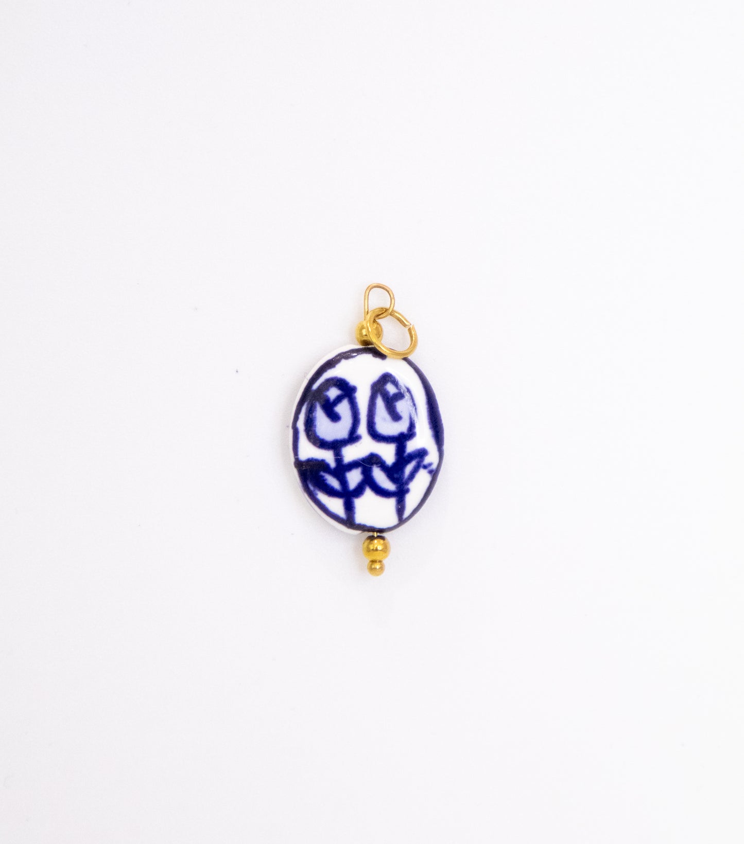 Tulip Oval Ceramic Charm