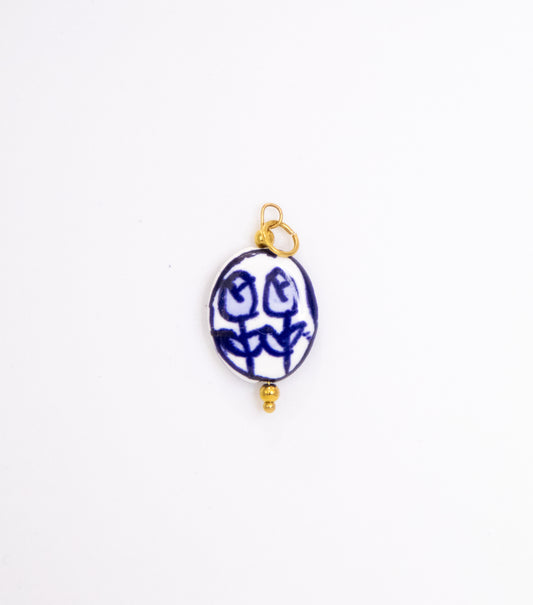 Tulip Oval Ceramic Charm