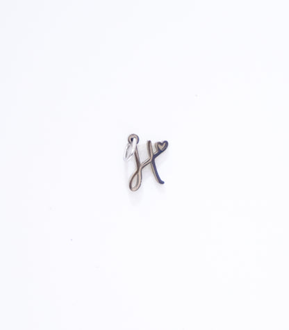 Silver Cursive Initial Charms
