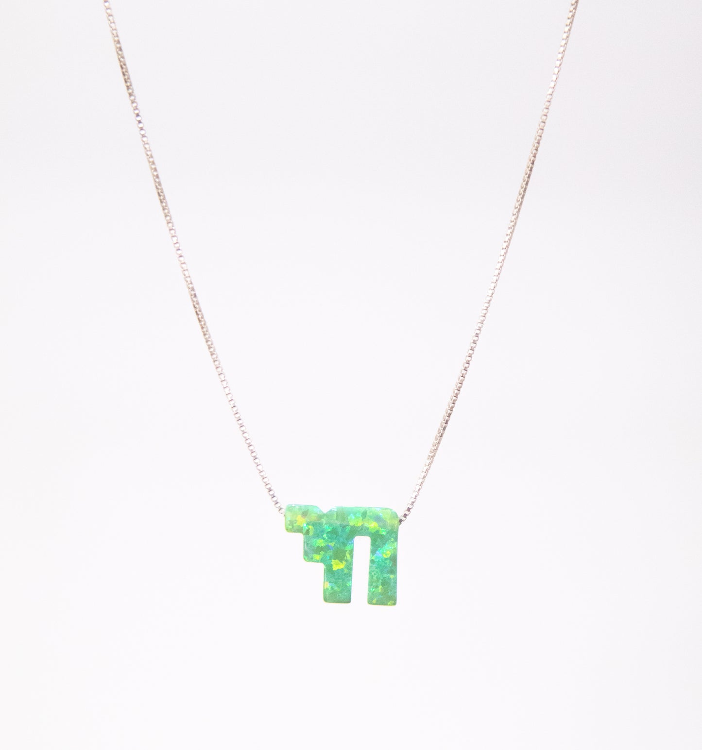 Sterling Silver Opal Chai Necklaces