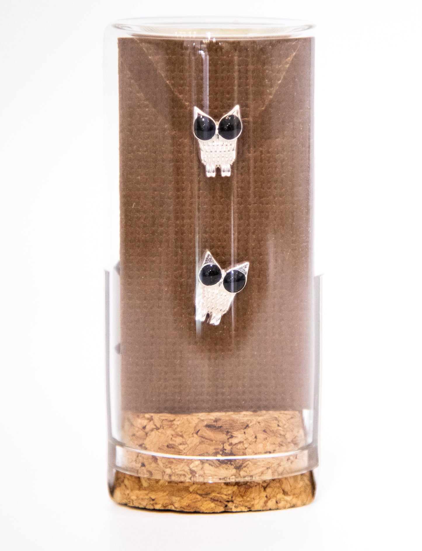 Owl with Enamel Eye Studs