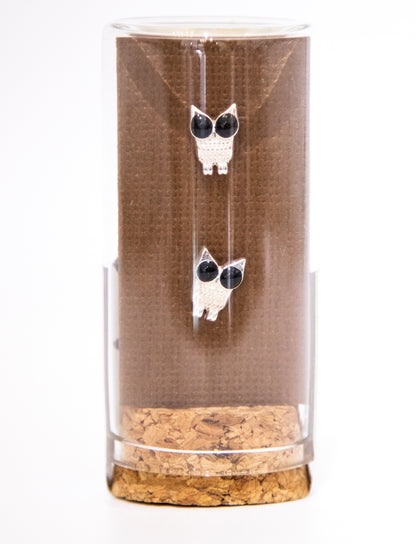 Owl with Enamel Eye Studs