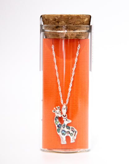 Mother of Pearl Giraffe Duo