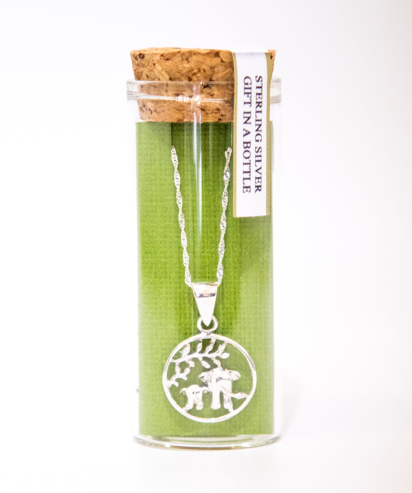 Elephant and Calf With Branch Necklace