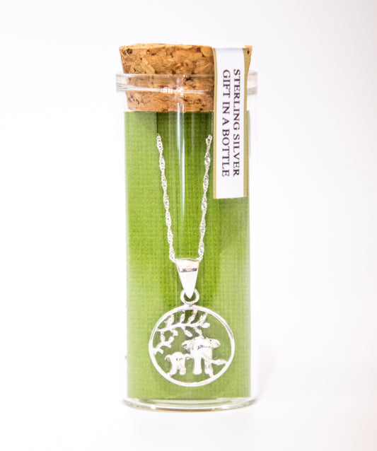 Elephant and Calf With Branch Necklace