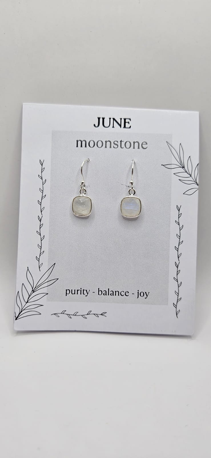 June Birthstone Sterling Silver Earrings