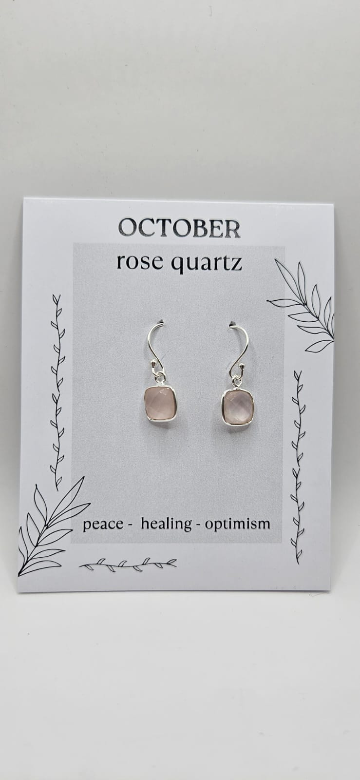 October Birthstone Sterling Silver Earrings