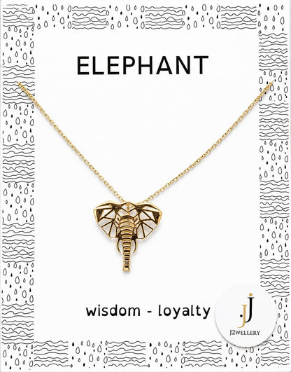 Sterling Silver Elephant with Trunk Necklace