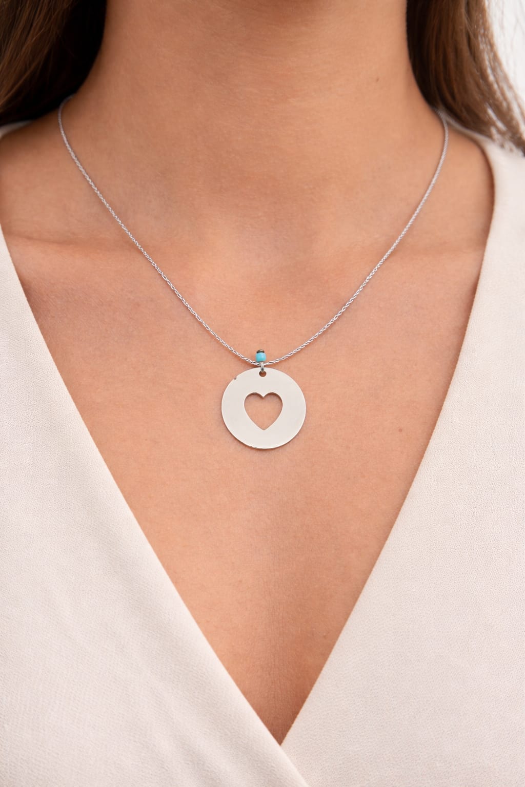 Cut Out Heart On Cord Necklace